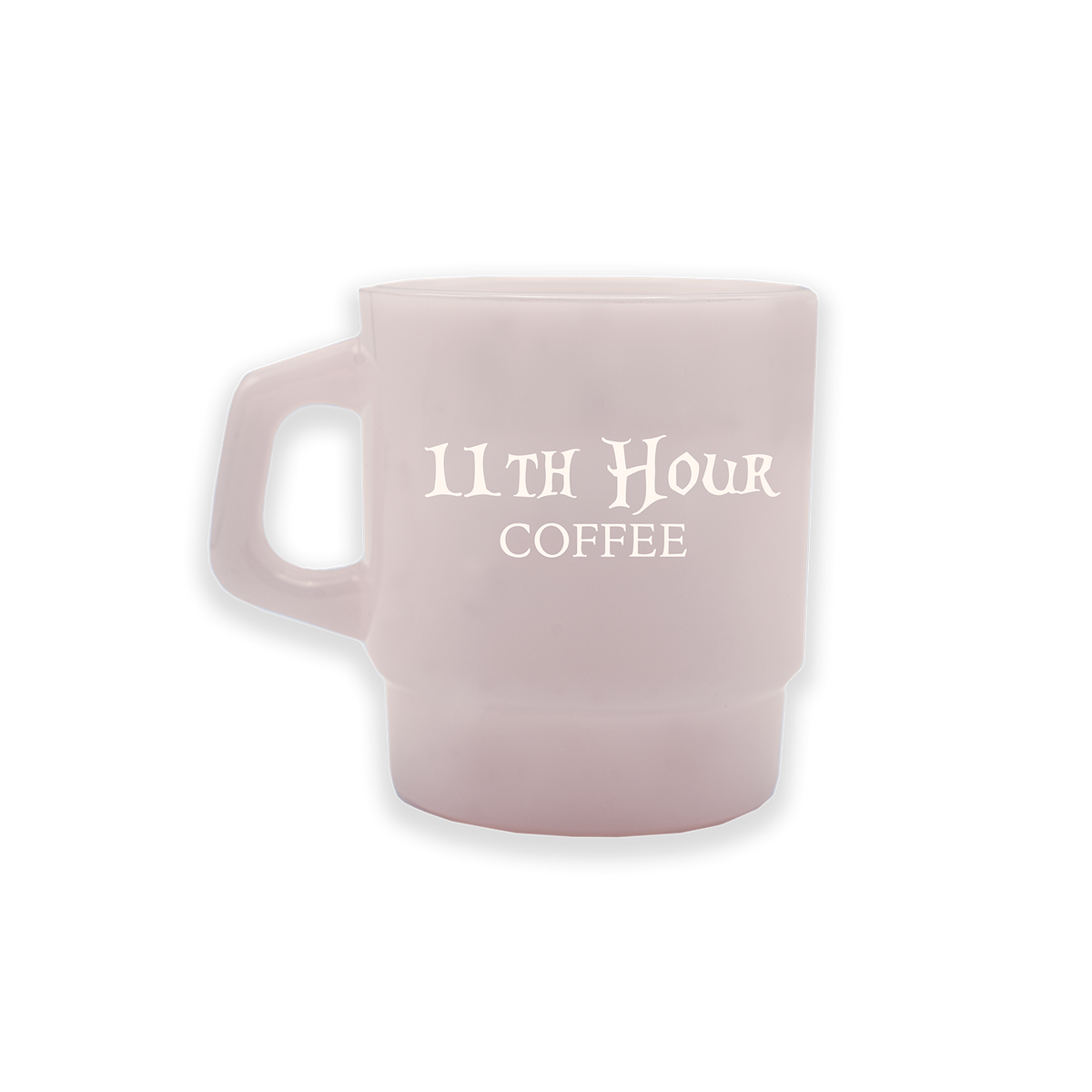 11th Hour Pink Milk Glass Mug